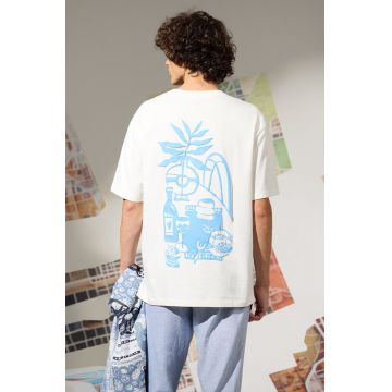 Medicine tricou din bumbac barbati, culoarea alb, cu imprimeu