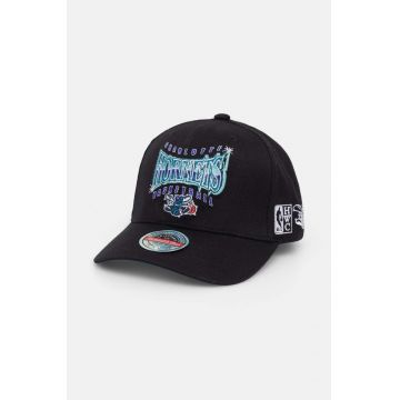 Mitchell&Ness șapcă din amestec de lână Charlotte Hornets culoarea negru, cu imprimeu, HHSSINTL1434-CHOBLCK