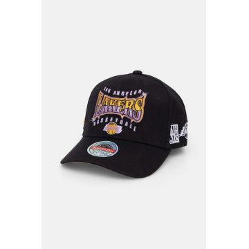 Mitchell&Ness șapcă din amestec de lână Los Angeles Lakers culoarea negru, cu imprimeu, HHSSINTL1434-LALBLCK