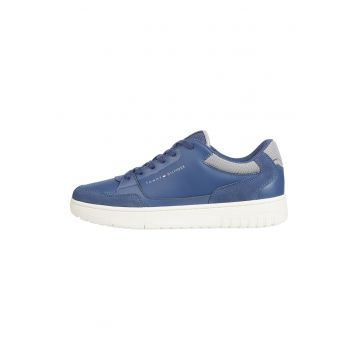 Pantofi sport low-cut din piele si piele intoarsa