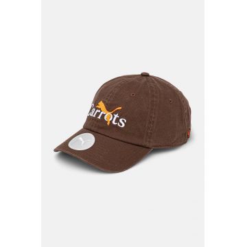 Puma șapcă de baseball din bumbac PUMA x CARROTS Dad Cap culoarea maro, cu imprimeu, 25789