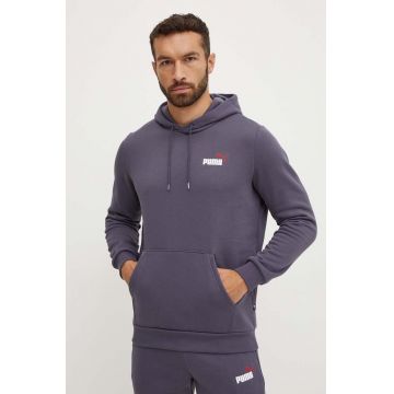 Puma bluza barbati, culoarea gri, cu glugă, cu imprimeu, 674471