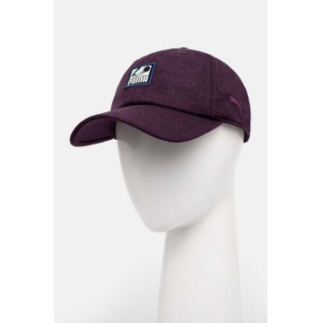 Puma sapca Classics Graphic Dad Cap culoarea violet, cu imprimeu, 025490