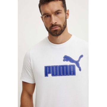 Puma tricou barbati, culoarea alb, cu imprimeu, 681861