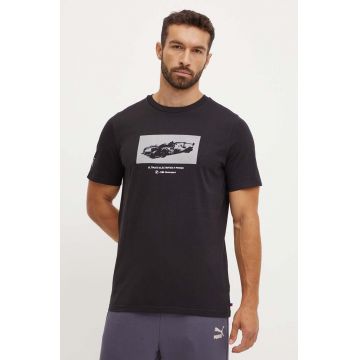 Puma tricou BMW MMS NEW ESS CAR barbati, culoarea negru, cu imprimeu, 627503