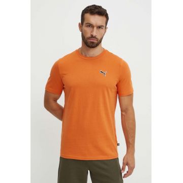 Puma tricou din bumbac BETTER ESSENTIALS barbati, culoarea portocaliu, neted, 675977