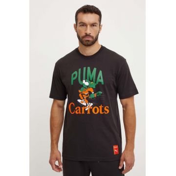 Puma tricou din bumbac PUMA X CARROTS Graphic Tee barbati, culoarea negru, cu imprimeu, 627443