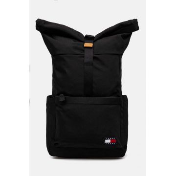 Tommy Jeans rucsac barbati, culoarea negru, mare, neted, AM0AM12414