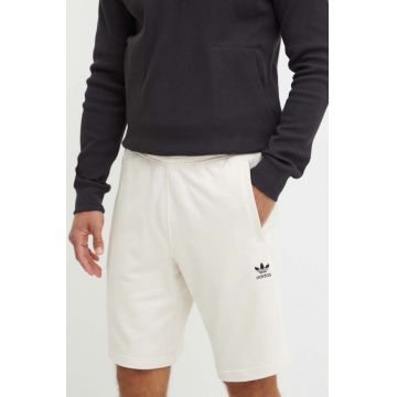 adidas Originals pantaloni scurti din bumbac culoarea bej, IY8518