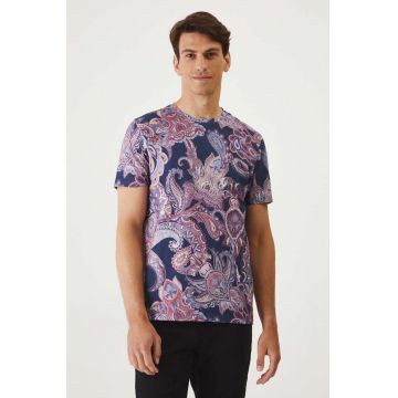 Medicine tricou din bumbac bărbați, culoarea bleumarin, cu imprimeu