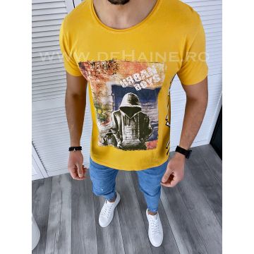 Tricou barbati slim fit mustar B3781 P18-2.2