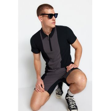 Tricou polo cu fenta cu fermoar 51447