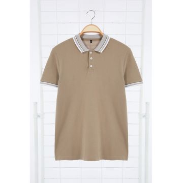 Tricou polo cu guler contrastant