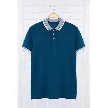 Tricou polo cu guler contrastant