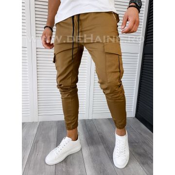 Pantaloni barbati maro casual CU MIC DEFECT DEF6051 P19-7