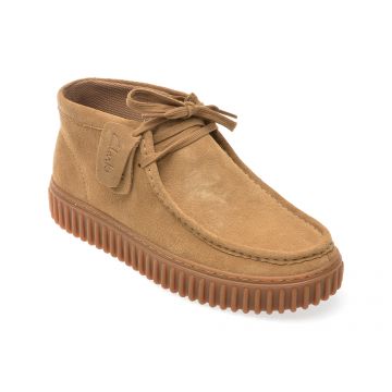 Ghete casual CLARKS maro, TORHHI, din piele intoarsa