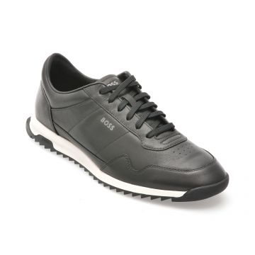 Pantofi casual BOSS negri, 3276, din piele naturala