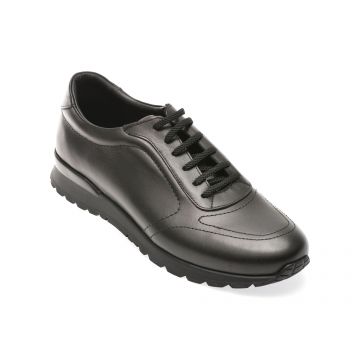 Pantofi casual OTTER negri, 54521, din piele naturala