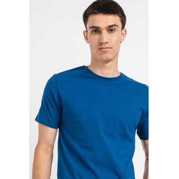 Tricou de bumbac cu decolteu la baza gatului