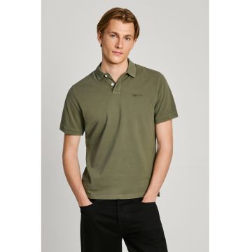 Tricou polo de bumbac cu aspect pique