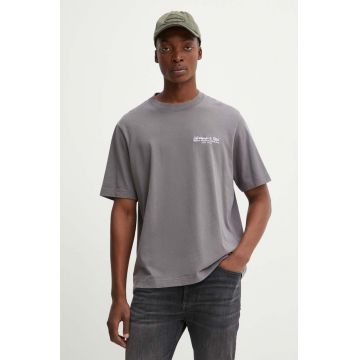 Abercrombie & Fitch tricou barbati, culoarea gri, neted, KI123-4149