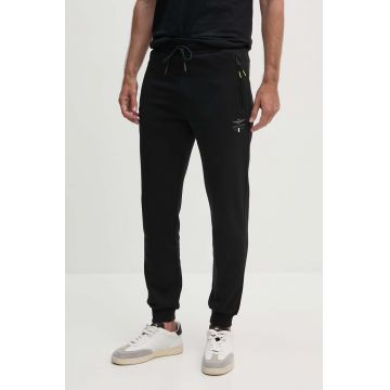 Aeronautica Militare pantaloni de trening culoarea negru, neted, PF946F565