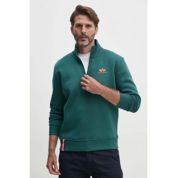 Alpha Industries bluza barbati, culoarea verde, cu imprimeu, 108308