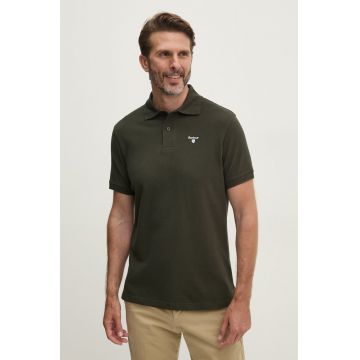 Barbour polo de bumbac Tartan Pique Polo culoarea verde, cu imprimeu, MML0012