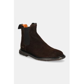 Common Projects botine din piele intoarsa Chelsea in Waxed Suede barbati, culoarea maro, 2446