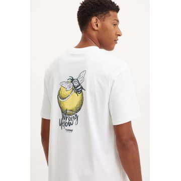 Hummel tricou din bumbac Hummel x Peanuts barbati, culoarea alb, cu imprimeu, 226083