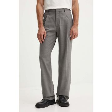 MSGM pantaloni de lana culoarea gri, cu fason chinos, 3740MP13X.247506