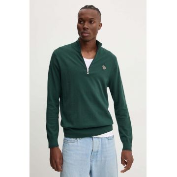 PS Paul Smith pulover din amestec de lana barbati, culoarea verde, cu turtleneck, M2R.531XZ.N22226