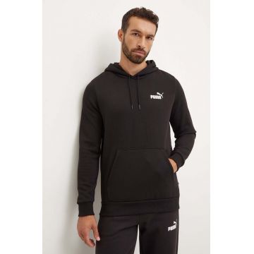 Puma bluza barbati, culoarea negru, cu glugă, neted, 586690