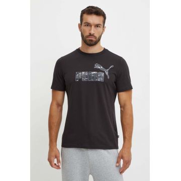 Puma tricou din bumbac barbati, culoarea negru, cu imprimeu, 683236