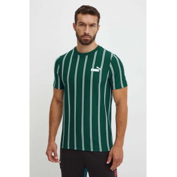 Puma tricou din bumbac barbati, culoarea verde, modelator, 681862