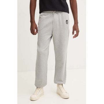 The Kooples pantaloni de trening din bumbac culoarea gri, melanj, HJOG29001K