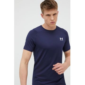 Under Armour tricou de antrenament 1361683410 culoarea albastru marin, neted