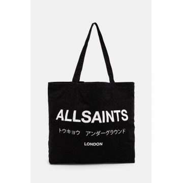 AllSaints geanta de bumbac culoarea gri, M249XB