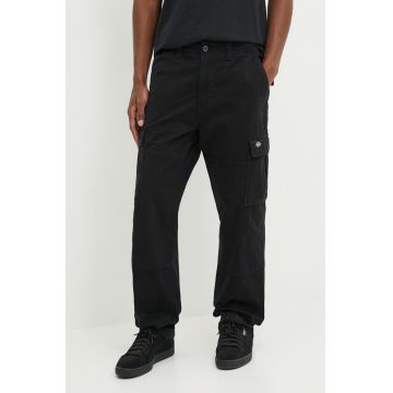 Dickies pantaloni de bumbac JOHNSON culoarea negru, cu fason cargo, DK0A4YF2