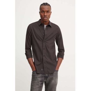 G-Star Raw camasa barbati, culoarea negru, cu guler clasic, slim, D25176-D701