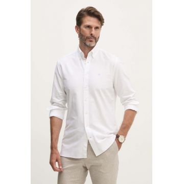 Hackett London camasa din bumbac barbati, culoarea alb, cu guler button-down, slim, HM309361