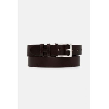 Hackett London curea de piele barbati, culoarea maro, HM413177