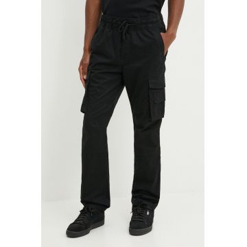 Hollister Co. pantaloni barbati, culoarea negru, cu fason cargo, KI330-3109