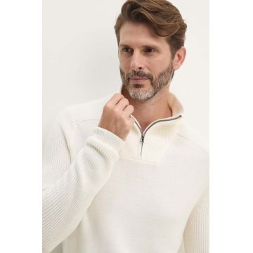 Joop! pulover de lana barbati, culoarea bej, cu turtleneck, 30042682