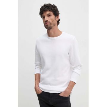 Lindbergh longsleeve din bumbac culoarea alb, neted, 30-403021