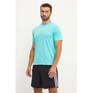 New Balance tricou de antrenament culoarea verde, melanj, MT41253CYJ