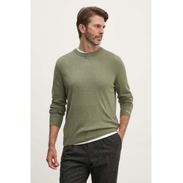 Pepe Jeans pulover din amestec de lana NEW ANDRE CREW NECK barbati, culoarea verde, light, PM702469