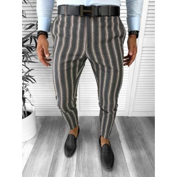 Pantaloni barbati eleganti regular fit cu dungi B1547 63-4 E~