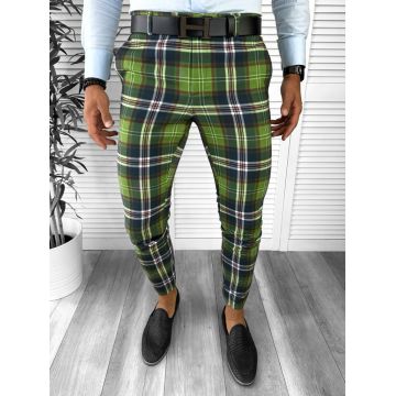 Pantaloni barbati eleganti verzi 12877 O3-6.1