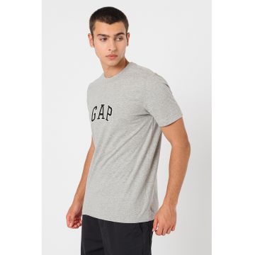 Tricou de bumbac cu logo brodat